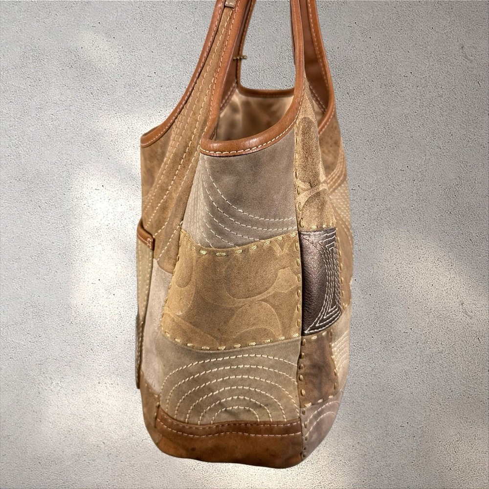 Vtg Y2K Coach 11310 Ergo Patchwork Suede Turn Lock Hobo Hand Bag Shoulder Tote - Picture 5 of 8